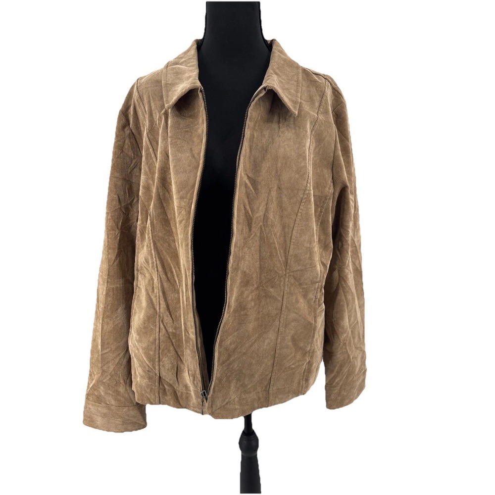 Vintage christopher and banks Camel Corduroy Zip Jacket‎ XL Preppy 90s timeless